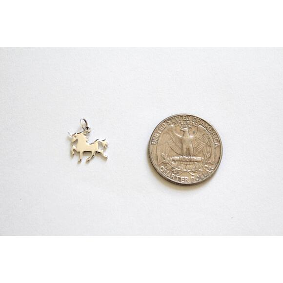 Sterling Silver Unicorn Charm, Unicorn Charm, Silver Unicorn Charm - Picture 3 of 3